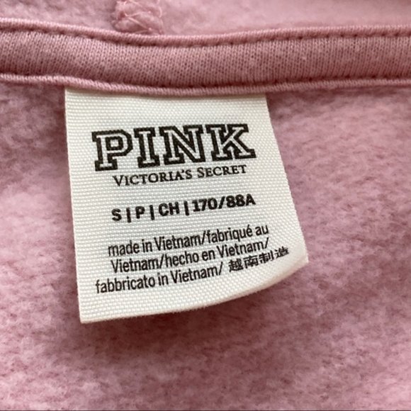 VS PINK Zip Hoodie Pink Small EUC - Picture 3 of 3